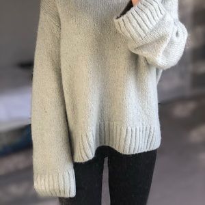 Mint Green Wool TurtleNeck Sweater